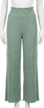 Z Supply Dawn Smocked Rib Pant In Botanical Green