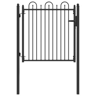 vidaXL Puerta De Cerca Dronten 100 X 100 Cm Metal Negro Con Cerradura Vidaxl