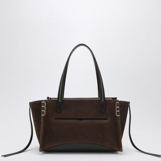 J.W.Anderson Borsa cabas Loafer allungata in pelle scamosciata marrone