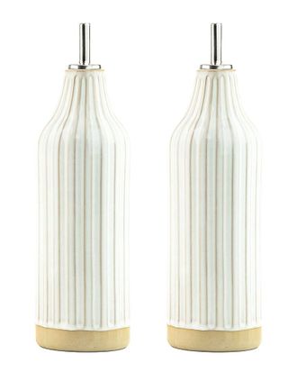 10 Strawberry Street Fluted & Bique Bottom Oil & Vinegar Cruet Set