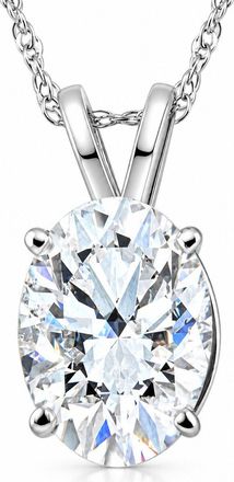 Pompeii3 Certified 3Ct Oval Diamond Solitaire Certified Lab Grown Diamond Pendant Necklace