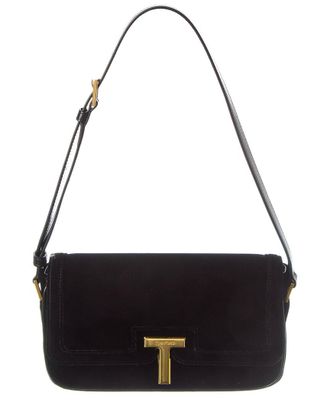 Tom Ford Leather & Velvet Shoulder Bag