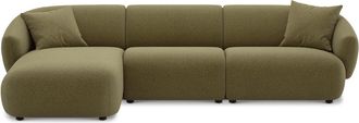 Castlery Auburn Chaise Sectional Sofa Left Facing Customized, Performance Boucle Moss, Spill Resistant, Modular for Castlery