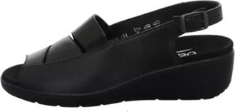 Semler Sandaal met sleehak - Dames - Schoenen - Zwart - Maat: 38 EU Leer
