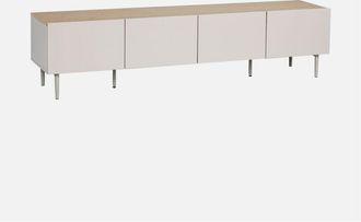 Sweeek Mueble De Tv De Metal Y Decoraci&oacute;n De Madera Con 4 Puertas De 180 Cm