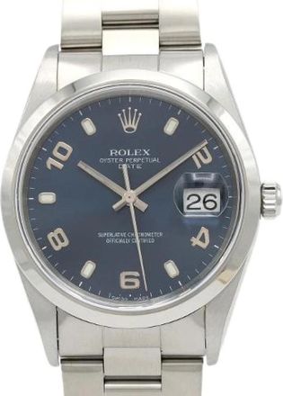 Rolex Pre-owned Oyster Perpetual Date Stainless Steel Automatic 15200 - Dames - Vintage Horloges - Blauw - ONE Size - Vintage