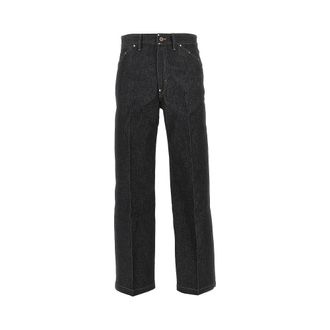 Christophe Lemaire Wide Leg denim pants with studs Man 46