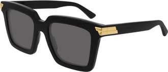 Bottega Veneta Vierkante Zonnebril - Dames - Zonnebrillen - Zwart - 53 MM - Accessoires