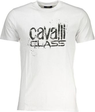 Cavalli Logo Katoenen T-Shirt - Heren - T-shirts - Wit - XL - Katoen - Tops