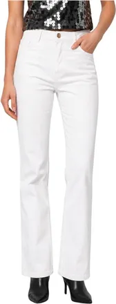 Kocca Broeken, Dames, Wit, 2Xs, Katoen, Jeans met hoge taille en rechte pijpen