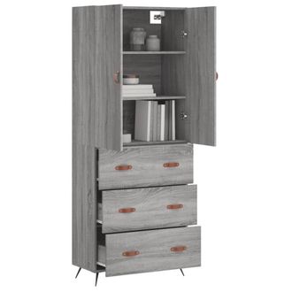 Berkfield Home Highboard Grey Sonoma 69.5x34x180 cm Engineered Wood