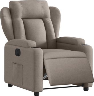 vidaXL Vidaxl - Sill&oacute;n Reclinable El&eacute;ctrico Tela Gris Taup&eacute;