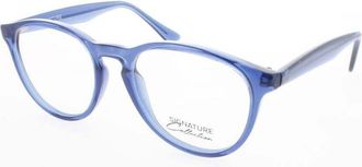Signature Unisex Blue Rectangular Eyeglass Frames S7026CrystalNavy51