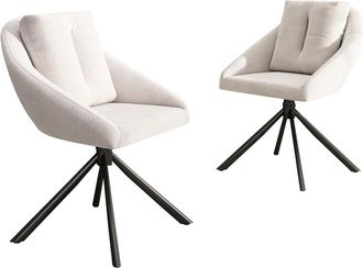 Urban Meuble Juego de 2 modernas sillas de comedor giratorias de terciopelo beige