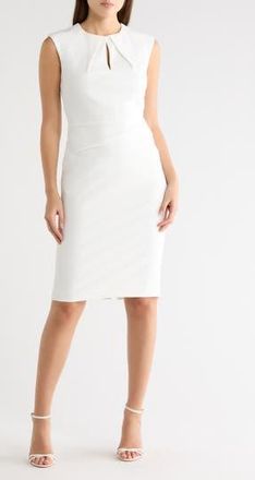 Calvin Klein Keyhole Sheath Dress in Cream at Nordstrom Rack, Size 12