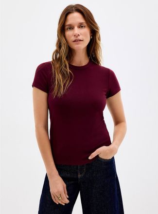 Contemporaine Womens Plain fitted crew-neck T-shirt