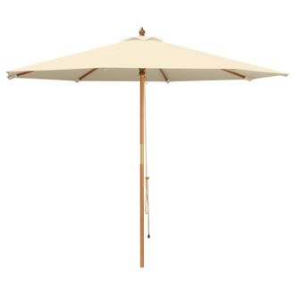vidaXL Sombrilla De Jard&iacute;n &Oslash; 300 X 248 Cm Madera De Eucalipto Maciza Vidaxl