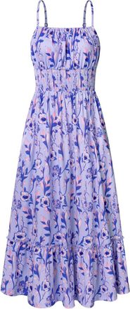 Grace Karin Ladies Summer Casual Floral Maxi Dresses A Line Strappy Flowy Smocked Beach Long Dress Purple Vine Flower L