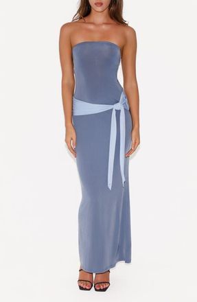 Tiger Mist Tove Strapless Maxi Dress in Blue at Nordstrom, Size X-Large