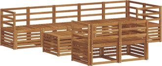 vidaXL Conjunto De Sof&aacute;s De Exterior 9 Uds. Natural Poli&eacute;ster Vidaxl