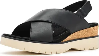 Clarks Diaz Cross Womens Wedge Shoes Black Leather : 7.5 B - Medium