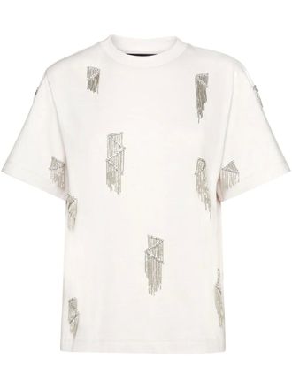 Philipp Plein T-shirt con frange - Bianco