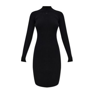 Courr&egrave;ges Geribbelde jurk - Dames - Kleedjes - Zwart - XS - Kleedjes