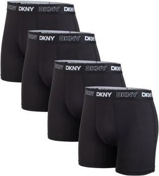 DKNY Pack of Four Boxer Briefs in Black/black/black/black at Nordstrom Rack, Size X-Large