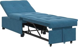 vidaXL Sofa Bed Blue 67 x 194 x 38 cm Velvet Vidaxl