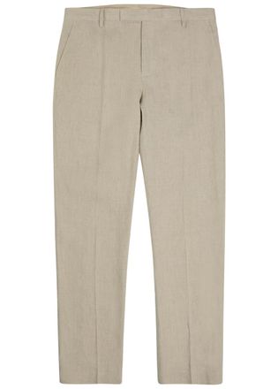 Sunspel Tapered-leg Linen Trousers - Sand - 38 (W38 / Xxl)
