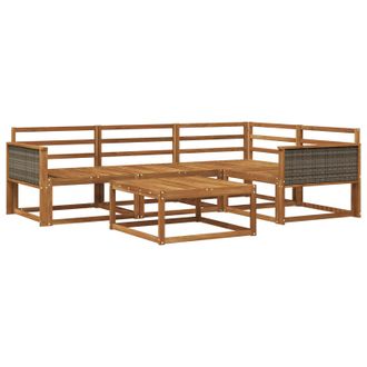 vidaXL Conjunto De Sof&aacute;s De Exterior 5 Pcs Natural Vidaxl