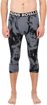 Mons Royale Cascade 3/4 Legging - Mens in Mtn Pixel Grey at Nordstrom, Size Small