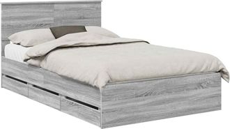 vidaXL Estructura De Cama Gris Sonoma 120 X 190 Cm Madera Ingenieril Vidaxl