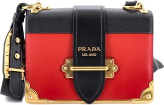 Prada Cahier Crystal Embellished Leather Small crossbody bag - Rood