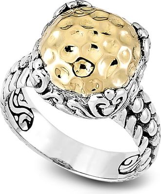 Samuel B. Filigree Hammered Textured Ring in Silver And Gold at Nordstrom Rack, Size 7