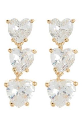 Nadri Small Heart Linear Earrings in Gold at Nordstrom Rack