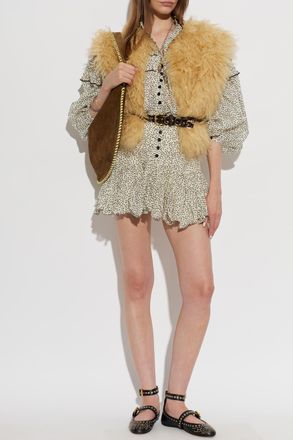 Isabel Marant Florana Faux Fur Vest, Womens, Yellow