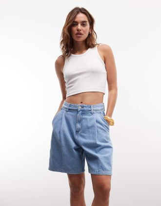 Carhartt Work in Progress Alta - Pantaloncini ampi lavaggio chiaro-Blu