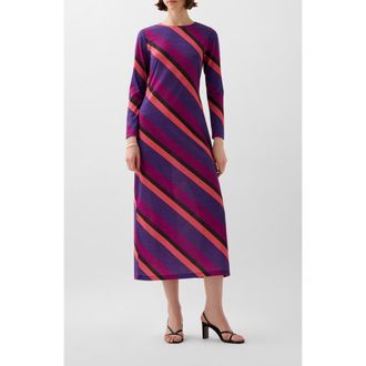 Scalpers Stripes Lurex Jersey Dress in Purple at Nordstrom, Size Small Eu