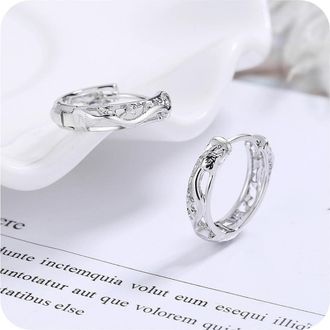 Generic Womens Earrings Twisted Hoop Earrings Big Large Hoop Earrings for Women 925 Sterling Silver Earrings Ladies Lightweight Cubic Zirconia Hypoallergenic 