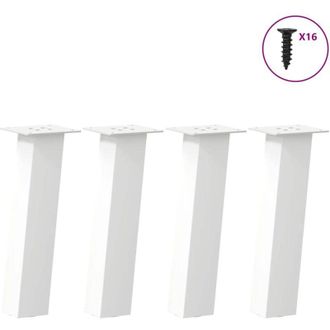 vidaXL Vidaxl - Patas Para Mesa De Centro (4 Unidades), Color Blanco, 42 Cm, Acero