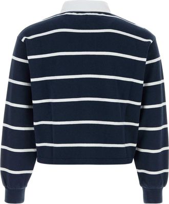 Sporty & Rich Mens Logo Polo Shirt Navy Cotton