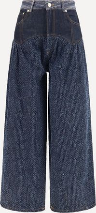 Ganni Embroidered Corset balloon Jeans Female 28