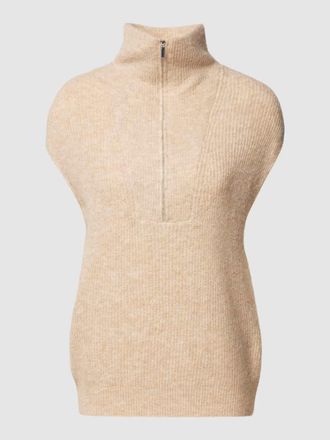 OPUS Strickpullover mit Troyer-Kragen Modell Peisini in Beige Melange, Größe 42