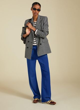 Baukjen Womens Marian Ponte Wide Leg Trousers - Blue - Size 18 UK