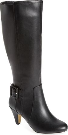 Bella Vita Womens Bella Vita Troy II Boots Extra Wide Black Almond Toe Knee-High HAWK795