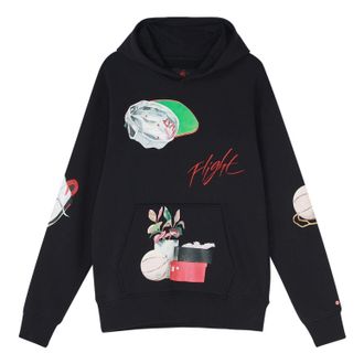 Nike Jordan Mens Air Jordan Alphabet Printing Pullover Black DQ8044-010