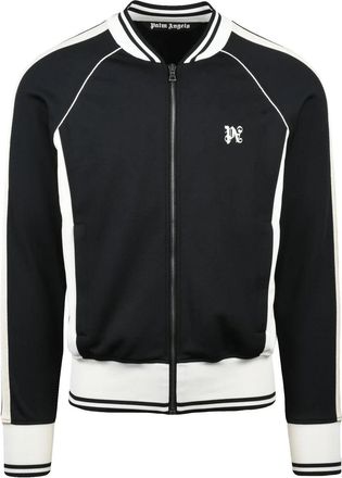 Palm Angels Versatile Zip-Closure Sweatshirt Jacket With Contrasting Panels