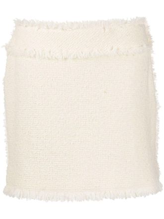 Alberta Ferretti Tweed mini-rok - Wit