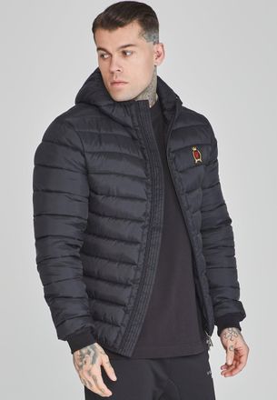 Siksilk Chaqueta burbuja negra para hombre SikSilk L